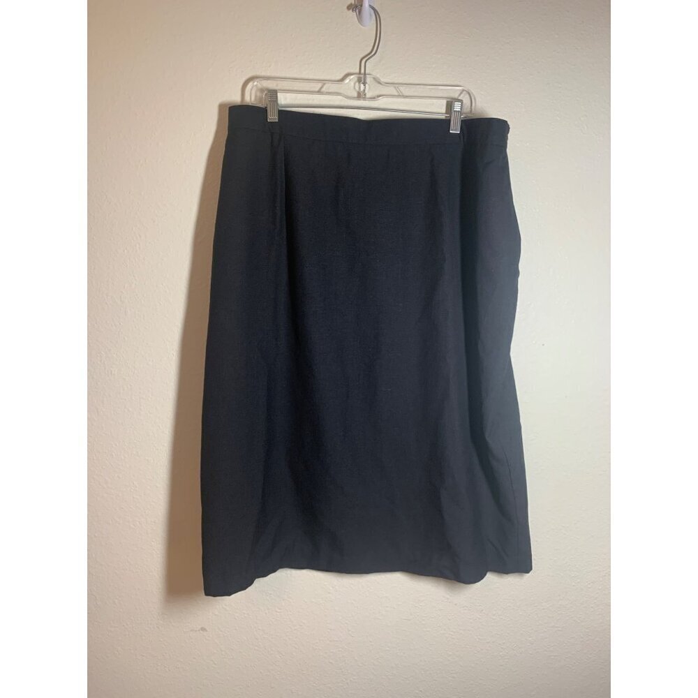 Liz Baker Vintage Pencil Skirt Women's Plus Size 22W Black Business Casual Y2K